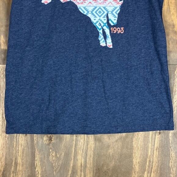 Ariat Womens Shirt Blue Geo Bronc Short Sleeve Cotton Blend Medium - Picture 3 of 11